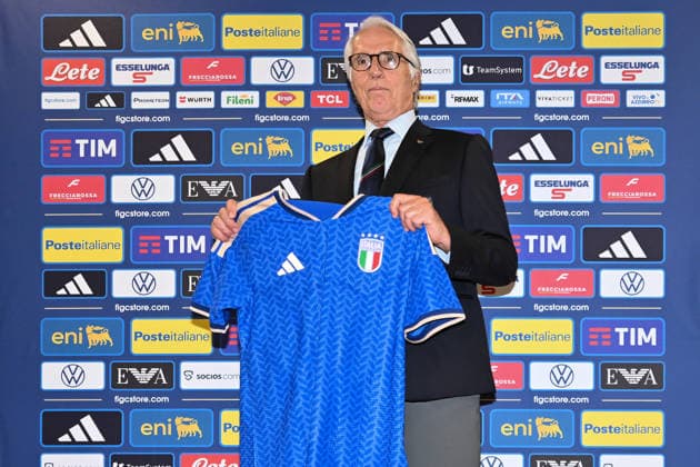 IPA87093121 - Giovanni Malago, President of the FIGC, during the press conference, PK, Pressekonferenz to introduce the head coach of the Italian national soccer team at the FIGC (Italian Soccer Federation) headquarters on July 29, 2026, in Rome, Italy.  Copyright: xDomenicoxCippitelli IPAxSportx xx 87093121