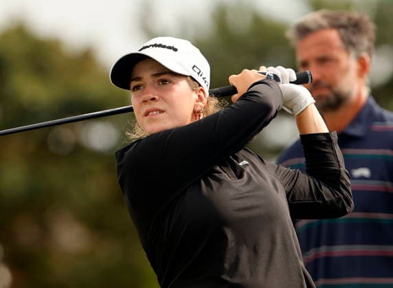 RECORD DATE NOT STATED 29th July 2026; Royal Lytham and St Annes Golf Club, Lytham St Annes, Lancashire, England; AIG Womens Open Championship Golf Final Practice Day; Paula Martin Sampedro (ESP) tees off during her final practice round AlanxMartin