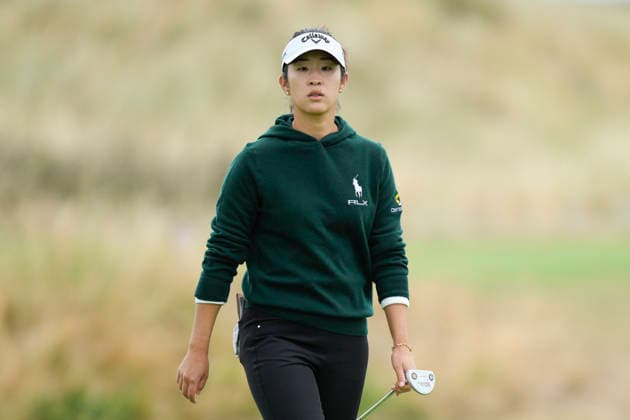 LYTHAM, ENGLAND - JULY 29: Andrea Lee (USA) walks onto the fourth green during Practice at the 50th AIG Women™s Open Championship at the Royal Lytham and St Anne™s Golf Club, Lytham on July 29, 2026 in Lancashire, England The 50th AIG Women™s Open Championship