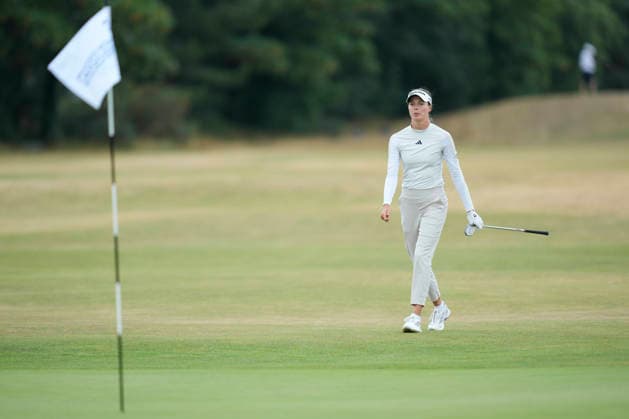 LYTHAM, ENGLAND - JULY 29: Esther Henseleit (GER) walks to the second green during Practice at the 50th AIG Women™s Open Championship at the Royal Lytham and St Anne™s Golf Club, Lytham on July 29, 2026 in Lancashire, England The 50th AIG Women™s Open Championship