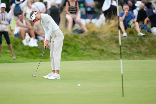 LYTHAM, ENGLAND - JULY 29: Esther Henseleit (GER) putts on the fifteenth green during Practice at the 50th AIG Women™s Open Championship at the Royal Lytham and St Anne™s Golf Club, Lytham on July 29, 2026 in Lancashire, England The 50th AIG Women™s Open Championship