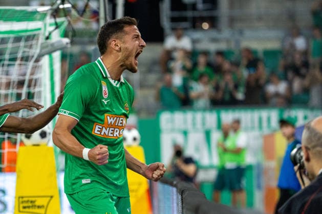 SOCCER - UEFA ECL, Rapid vs Coloma VIENNA,AUSTRIA,29.JUL.26 - SOCCER - UEFA Conference League, qualification, SK Rapid Wien vs FC Santa Coloma. Image shows the rejoicing of Ercan Kara (Rapid).  GEPAxpictures xPhilippxBrem