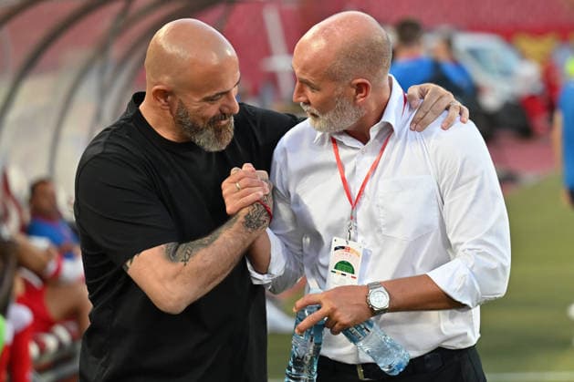CRVENA ZVEZDA vs LARNE NORTHERN IRLAND DEJAN STANKOVIC and GARY HAVERON coach football Crvena zvezda vs Larne Northern Irland during UEFA Champions league qualification match at Rajko Mitic stadium, Belgrade 29.07.2026 Foto: FOOTBALL, CRVENA ZVEZDA, RED STAR, UEFA CHAMPIONS LEAGUE QUALIFICATIONS, LARNE NORTHERN IRLAND Belgrade Rajko Mitic stadium Serbia Copyright: xMarkoxMetlasx xMNxPressx