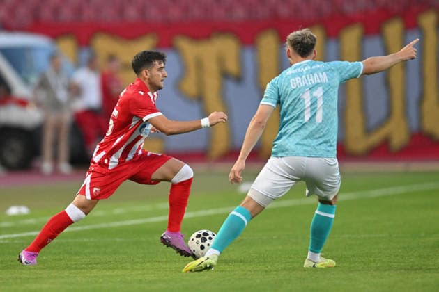 CRVENA ZVEZDA vs LARNE NORTHERN IRLAND LOIZOS LOIZOU football Crvena zvezda vs Larne Northern Irland during UEFA Champions league qualification match at Rajko Mitic stadium, Belgrade 29.07.2026 Foto: FOOTBALL, CRVENA ZVEZDA, RED STAR, UEFA CHAMPIONS LEAGUE QUALIFICATIONS, LARNE NORTHERN IRLAND Belgrade Rajko Mitic stadium Serbia Copyright: xMarkoxMetlasx xMNxPressx