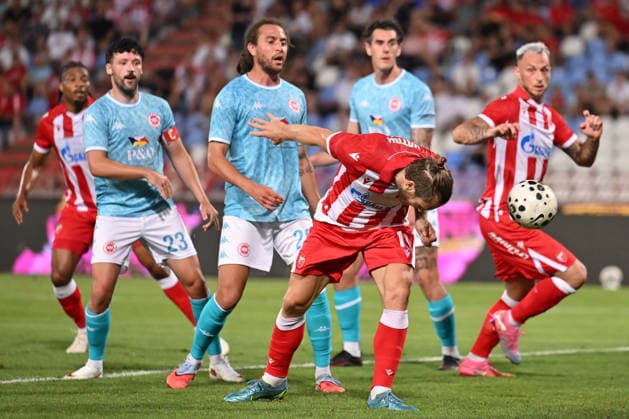 CRVENA ZVEZDA vs LARNE NORTHERN IRLAND ALEKSANDAR KATAI football Crvena zvezda vs Larne Northern Irland during UEFA Champions league qualification match at Rajko Mitic stadium, Belgrade 29.07.2026 Foto: FOOTBALL, CRVENA ZVEZDA, RED STAR, UEFA CHAMPIONS LEAGUE QUALIFICATIONS, LARNE NORTHERN IRLAND Belgrade Rajko Mitic stadium Serbia Copyright: xMarkoxMetlasx xMNxPressx
