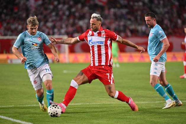 CRVENA ZVEZDA vs LARNE NORTHERN IRLAND MARKO ARNAUTOVIC vs SEAN GRAHAM football Crvena zvezda vs Larne Northern Irland during UEFA Champions league qualification match at Rajko Mitic stadium, Belgrade 29.07.2026 Foto: FOOTBALL, CRVENA ZVEZDA, RED STAR, UEFA CHAMPIONS LEAGUE QUALIFICATIONS, LARNE NORTHERN IRLAND Belgrade Rajko Mitic stadium Serbia Copyright: xMarkoxMetlasx xMNxPressx