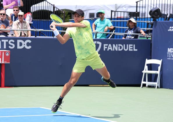 July 29, 2026, Washington, Illinois, USA: ALEKSANDAR VUKIC of Australia during the match against L. Musetti of Italy in the second round of Mubadala Washington DC, USA. Washington USA - ZUMAc278 20260729_zsp_c278_032 Copyright: xMarcinxCholewinskix