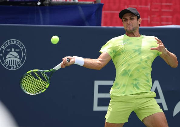 July 29, 2026, Washington, Illinois, USA: ALEKSANDAR VUKIC of Australia during the match against L. Musetti of Italy in the second round of Mubadala Washington DC, USA. Washington USA - ZUMAc278 20260729_zsp_c278_036 Copyright: xMarcinxCholewinskix