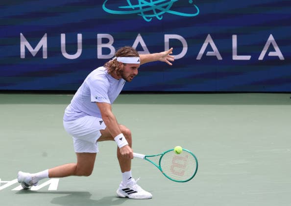 July 29, 2026, Washington, Illinois, USA: STEFANOS TSITSIPAS of Greece during the match against A. de Minaur of Australia in the first round of Mubadala Washington DC, USA. Washington USA - ZUMAc278 20260729_zsp_c278_044 Copyright: xMarcinxCholewinskix