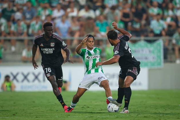 ESP preseason: Real Betis v Olympique the Lion. Ricardo Funezof Real Betis during a preseason friendly match between Real Betis v Olympique., played Municipal Stadium of La Linea in Cadiz on July 29, 2026. Cadiz Spain Soccer *** ESP Preseason: Real Betis vs. Olympique—Ricardo Funezof of Real Betis during a preseason friendly match between Real Betis and Olympique, played at the Municipal Stadium of La Línea in Cádiz on July 29, 2026. Cádiz, Spain. Soccer Copyright: xRafaelxRomanx xAgenciaxLOFx
