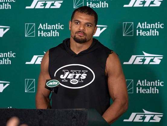 New York Jets safety Minkah Fitzpatrick (29) during press conference, PK, Pressekonferenz during training camp at the Atlantic Health Jets Training Center, Florham Park, New Jersey. CSM Florham Park United States - ZUMAc04_ 20260729_zma_c04_019 Copyright: xDuncanxWilliamsx