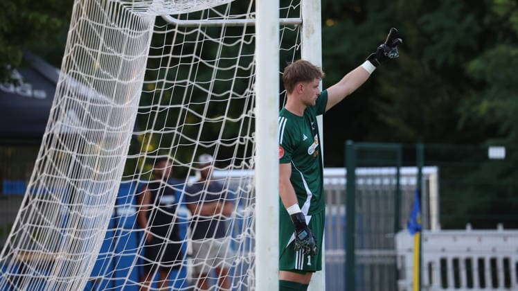 29.07.2026, xrekx, Fussball Schroeder-Liga Saar, 1. FC Saarbruecken II - SpVgg Quierschied v.l. Wüschner Elias (SpVgg Quierschied) (DFL DFB REGULATIONS PROHIBIT ANY USE OF PHOTOGRAPHS as IMAGE SEQUENCES and or QUASI-VIDEO) Saarbruecken *** July 29, 2026, xrekx, Soccer Schroeder League Saar, 1 FC Saarbrücken II vs. SpVgg Quierschied, Wüschner Elias (SpVgg Quierschied). DFL and DFB regulations prohibit any use of photographs as image sequences and or quasi-video. Saarbrücken