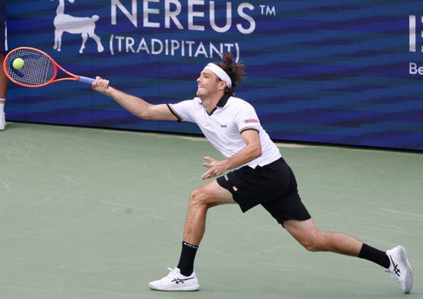 July 29, 2026, Washington, Illinois, USA: TAYLOR FRITZ of USA during the match against K. Majchrzak of Poland in the second round of Mubadala Washington DC, USA. Tennis: Mubadala DC Open - Taylor Fritz  - ZUMAc278 20260729_zsp_c278_058 Copyright: xMarcinxCholewinskix