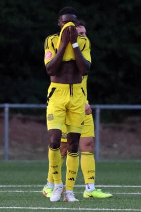29.07.2026, xrekx, Fussball Schroeder-Liga Saar, 1. FC Saarbruecken II - SpVgg Quierschied v.l. Sodji Dylan (1. FC Saarbrücken II) enttaeuscht, enttäuscht, schaut enttaeuscht, niedergeschlagen, disappointed Spielende (DFL DFB REGULATIONS PROHIBIT ANY USE OF PHOTOGRAPHS as IMAGE SEQUENCES and or QUASI-VIDEO) Saarbruecken *** July 29, 2026, xrekx, Soccer Schroeder League Saar, 1. FC Saarbrücken II vs. SpVgg Quierschied, Dylan Sodji, 1. FC Saarbrücken II disappointed, disappointed, looks disappointed, dejected, disappointed. End of the game. DFL and DFB regulations prohibit any use of photographs as image sequences and or quasi-video. Saarbrücken