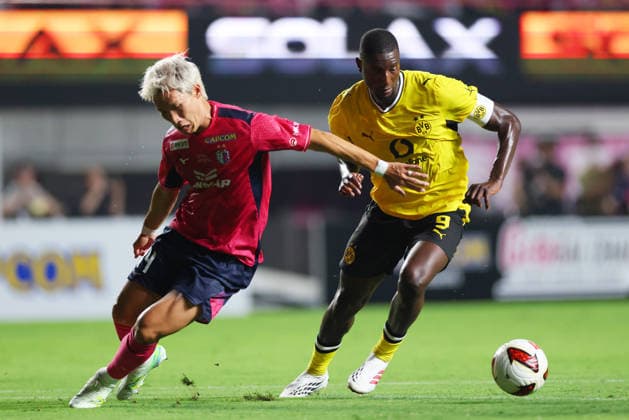 (L to R) Shinnosuke Hatanaka (Cerezo), Serhou Guirassy (Dortmund), JULY 29, 2026 - Football Soccer : Cerezo Osaka Global Challenge 2026 between Cerezo Osaka 1-0 Borussia Dortmund at Yanmar Hanasaka Stadium in Osaka, Japan. Noxthirdxpartyxsales  aflo_339488954 NaokixMoritax