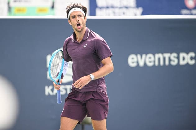 July 29, 2026, Washington, D.C, U.S: LORENZO MUSETTI celebrates during his match against Aleksandar Vukic at the Rock Creek Tennis Center. Washington U.S - ZUMAg196 20260729_zap_g196_015 Copyright: xKylexGustafsonx