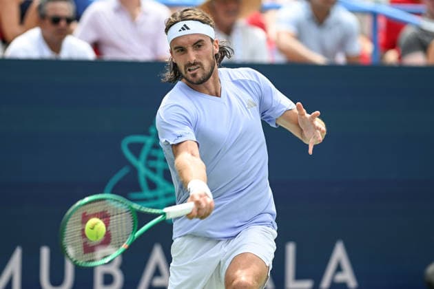 July 29, 2026, Washington, D.C, U.S: STEFANOS TSITSTIPAS hits a forehand during his match against Alex de Minaur at the Rock Creek Tennis Center. Washington U.S - ZUMAg196 20260729_zap_g196_020 Copyright: xKylexGustafsonx