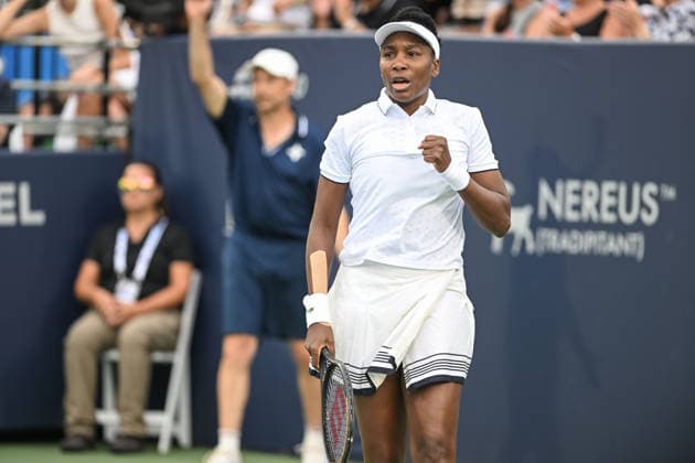July 29, 2026, Washington, D.C, U.S: VENUS WILLIAMS celebrates during her doubles match at the Rock Creek Tennis Center. Tennis 2026 - Mubadala Open  - ZUMAg196 20260729_zap_g196_046 Copyright: xKylexGustafsonx