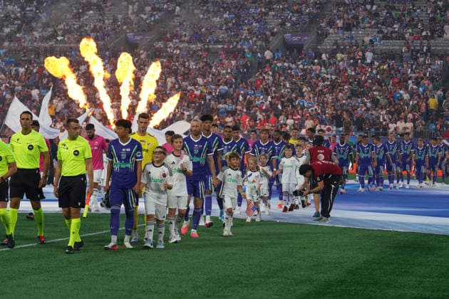 Players of MLS, Fussball Herren, USA All Stars in the pitch prior the Major League Soccer All-Star Game between MLS All Stars and Liga MX All-Stars at Bank of America stadium in Charlotte, USA, 29 jULY 2026. All-Star Game: MLS All Stars vs. Liga MX All-Stars !ACHTUNG: NUR REDAKTIONELLE NUTZUNG!  Copyright: xKennethxFernandezx GR4005 20260730-55021027044_1