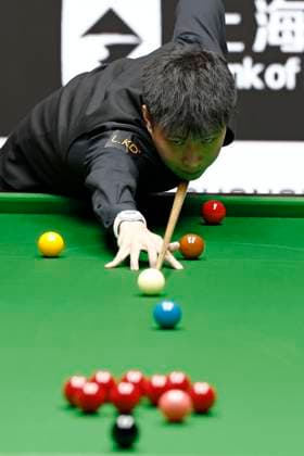 SHANGHAI, CHINA - JULY 29: Zhao Xintong of China plays a shot in the second round match against Ding Junhui of China on Day 3 of the 2026 Snooker Shanghai Masters at Luwan Gymnasium on July 29, 2026 in Shanghai, China.  Copyright: xChinaxNewsxServicex 111657199111