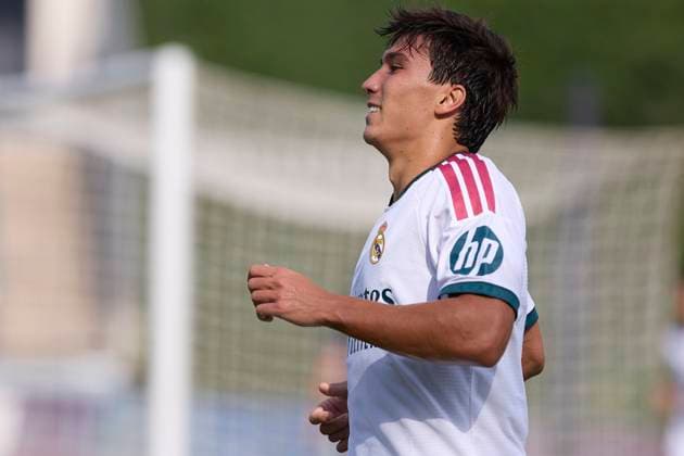 FOOTBALL: Real Madrid CF training session held in collaboration with CD Leganes in Madrid, Spain - 28 07 2026 Gonzalo Garcia of Real Madrid CF celebrates a goal during the Real Madrid CF training session held in collaboration with CD Leganes at Alfredo Di Stefano stadium. Final score; Real Madrid CF 4:1 CD Leganes Real Madrid CF held a training session with CD Leganes at Alfredo Di Stefano Stadium in Madrid, Spain. Final score: Real Madrid CF 4:1 CD Leganes Madrid Spain Copyright: xFedericoxTitonex xSOPAxImagesx Federico-Titone-1440312