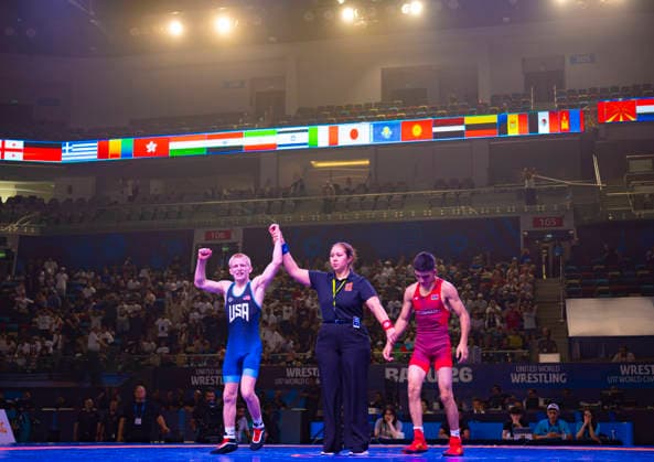 U17, U 17 Wrestling World Championships 45kg GR - Rylen Bezer Wax (USA) df. Ali Javadli (AZE) *** U17 Wrestling World Championships, 45kg Greco-Roman: Rylen Bezer (USA) defeated Ali Javadli (AZE)