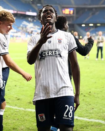 Lech Poznan V Aarhus GF - UEFA Champions League 2026 2027 Second Qualifying Round Second Leg James Bogere during the UEFA Champions League 2026 2027 Second Qualifying Round Second Leg match between Lech Poznan and Aarhus GF at Enea Stadium in Poznan, Poland, on July 29, 2026. Poznan Poland  Copyright: xPiotrxMatusewiczx originalFilename:matusewicz-lechpozn260729_npWc4.jpg