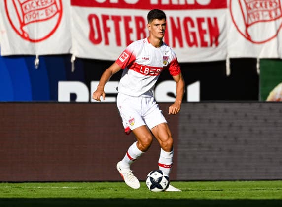 29.07.2026, xpsx, Fussball Testspiel, Kickers Offenbach - VfB Stuttgart v.l. Chema Andres (VfB Stuttgart) (DFL DFB REGULATIONS PROHIBIT ANY USE OF PHOTOGRAPHS as IMAGE SEQUENCES and or QUASI-VIDEO) emspor Offenbach