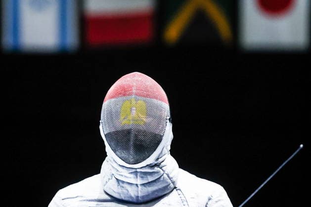 CHINA, HONG KONG - JULY 30, 2026: Athlete Adham Moataz represents Egypt in a men s team sabre event during the 2026 Kerry Fencing World Championships. Mikhail Sinitsyn TASS  95619082