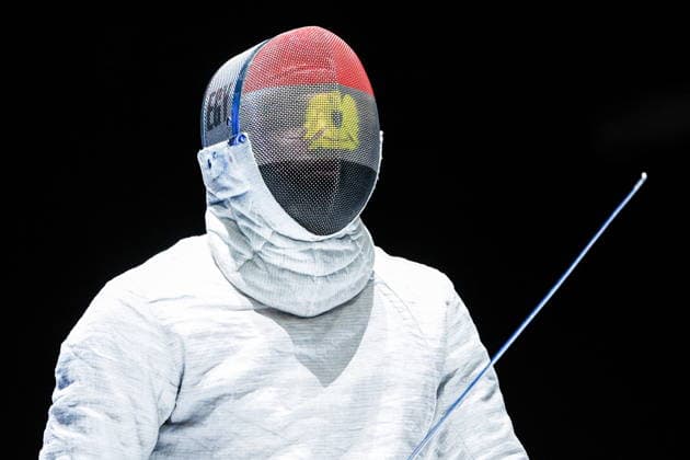 CHINA, HONG KONG - JULY 30, 2026: Athlete Adham Moataz represents Egypt in a men s team sabre event during the 2026 Kerry Fencing World Championships. Mikhail Sinitsyn TASS  95619592