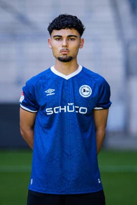Eyyüb Arda Yasar; DSC Arminia Bielefeld; 2. BL, Porträttermin 2026 2027. Bielefeld Nordrhein-Westfalen Deutschland Schüco Arena *** Eyyüb Arda Yasar, DSC Arminia Bielefeld 2 (2nd Bundesliga), Photo Shoot 2026–2027, Bielefeld, North Rhine-Westphalia, Germany, Schüco Arena