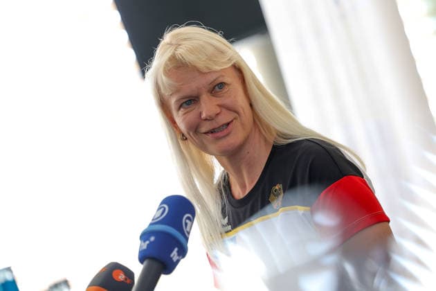 Frankfurt am Main, July 30, 2026: Isabell Sawade (RSG-Teamchefin und TK-Mitglied Weltturnverband) during a media day from Deutscher Turner-Bund (DTB) ahead of the Rhythmic gymnastics, Rhythmische Sportgymnastik, RSG World Championships at Festhalle Frankfurt (Aug. 12 16.2026) *** Frankfurt am Main, July 30, 2026—Isabell Sawade, RSG team captain and member of the Technical Committee of the International Gymnastics Federation, during a media day hosted by the German Gymnastics Federation (DTB) ahead of the Rhythmic Gymnastics World Championships at the Festhalle in Frankfurt, August 12–16, 2026 Copyright: HMBxMedia JoaquimxFerreira