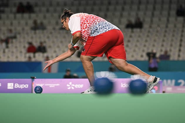 COM26 BOWLS, Milika Nathan of Tonga bowls during the Women™s Singles Sectional Play between Fiji and Tonga at the Glasgow 2026 Commonwealth Games at SEC Centre Hall 3 in Glasgow, Scotland, Thursday, July 30, 2026. ( NO ARCHIVING, EDITORIAL USE ONLY Glasgow United Kingdom  Copyright: xLUKASxCOCHx 20260730155404877774