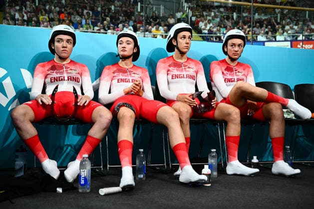 Glasgow 2026 Commonwealth Games Picture by Olly Hassell SWpix.com - 30 07 2026 - Glasgow 2026 Commonwealth Games - Track cycling, Rad, Radsport, Bahnrad, Bahn and Para Track Cycling - Sir Chris Hoy Velodrome, Glasgow, Scotland - Women s 4000m Team Pursuit Qualifying - Josie Knight, Madelaine Leech, Grace Lister, Abigail Miller of England Glasgow Sir Chris Hoy Velodrome Scotland Copyright: x xSWpix.comx(t axPhotographyxHubxLtd)xOllyxHassell SWpix.comx SWP-3030-15904