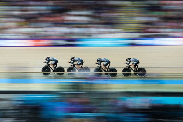 Glasgow 2026 Commonwealth Games Picture by Alex Whitehead SWpix.com - 30 07 2026 - Glasgow 2026 Commonwealth Games - Track cycling, Rad, Radsport, Bahnrad, Bahn and Para Track Cycling - Sir Chris Hoy Velodrome, Glasgow, Scotland - Women s 4000m Team Pursuit Qualifying - Bryony Botha, Samantha Donnelly, Prudence Fowler, Ally Maree Wollaston of New Zealand Glasgow Sir Chris Hoy Velodrome Scotland Copyright: x xSWpix.comx(t axPhotographyxHubxLtd)xAlexxWhitehead SWpix.comx SWP-3030-15928