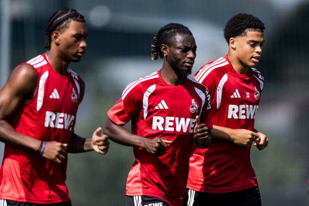 ST. JOHANN IN TIROL, AUSTRIA - JULY 30: Gideon Mensah (1. FC Koeln, 14) running during a training session at trainings camp in Kitzbuehel of season 2026 27 at Koasastadion on July 30, 2026 in St. Johann in Tirol, Austria. Austria Copyright: xSteffiexWunderlx