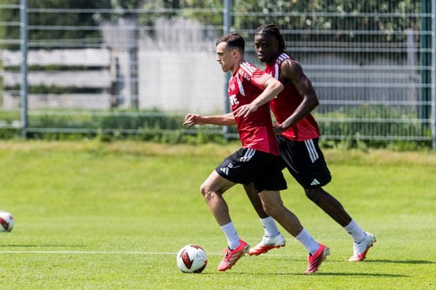 ST. JOHANN IN TIROL, AUSTRIA - JULY 30: Paul Okon-Engstler (1. FC Koeln, 23) controls the ball during a training session at trainings camp in Kitzbuehel of season 2026 27 at Koasastadion on July 30, 2026 in St. Johann in Tirol, Austria. Austria Copyright: xSteffiexWunderlx