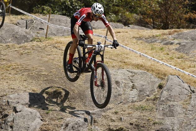 30.07.2026, Monteceneri, Monte Ceneri, 2026 UEC MTB European Championship, EM, Europameisterschaft XCC Men Junior s Final (cross country short track), Michael Hettegger 12 (AUT) Monteceneri Monte Ceneri Ticino Switzerland *** July 30, 2026, Monteceneri, Monte Ceneri, 2026 UEC MTB European Championship XCC Men s Junior Final, Cross Country Short Track, Michael Hettegger 12 AUT, Monteceneri, Monte Ceneri, Ticino, Switzerland Copyright: xJustPictures.ch FrancescoxMinghettix jp-en-FrMi-_NG_0933