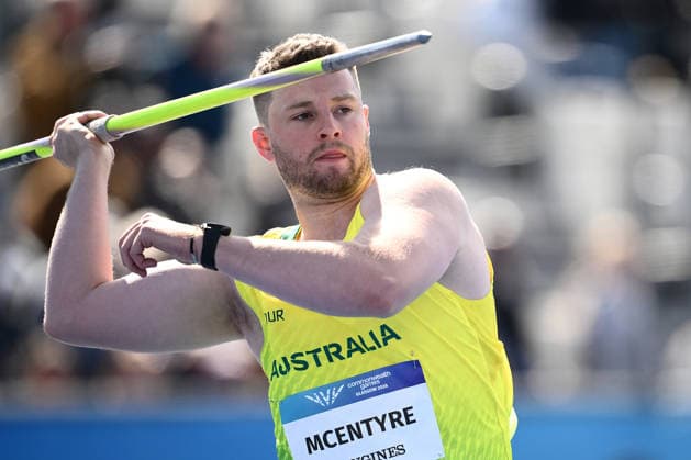 COM26 ATHLETICS, Cameron McEntyre of Australia competes in the Men s Javelin Throw Qualifying during the Glasgow 2026 Commonwealth Games at Scotstoun Stadium in Glasgow, Scotland, Thursday, July 30, 2026. ( NO ARCHIVING, EDITORIAL USE ONLY Glasgow United Kingdom  Copyright: xJOELxCARRETTx 20260730175697395499