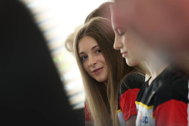 Frankfurt am Main, July 30, 2026: Lada Pusch (TSV Schmiden) during a media day from Deutscher Turner-Bund (DTB) ahead of the Rhythmic gymnastics, Rhythmische Sportgymnastik, RSG World Championships at Festhalle Frankfurt (Aug. 12 16.2026) *** Frankfurt am Main, July 30, 2026: Lada Pusch of TSV Schmiden during a media day organized by the German Gymnastics Federation (DTB) ahead of the Rhythmic Gymnastics World Championships at the Festhalle Frankfurt, August 12–16, 2026 Copyright: HMBxMedia JoaquimxFerreira