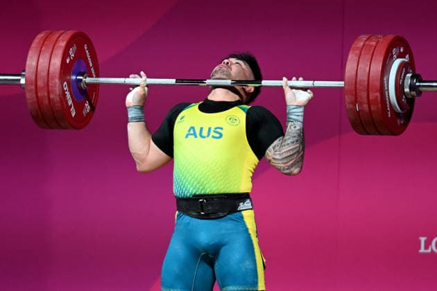 COM26 WEIGHTLIFTING, Ridge Barredo of Australia competes in the Men™s 110kg Weightlifting during the Glasgow 2026 Commonwealth Games at the SEC Armadillo in Glasgow, Scotland, Thursday, July 30, 2026. ( NO ARCHIVING, EDITORIAL USE ONLY Glasgow Scotland United Kingdom  Copyright: xLUKASxCOCHx 20260730157383298578
