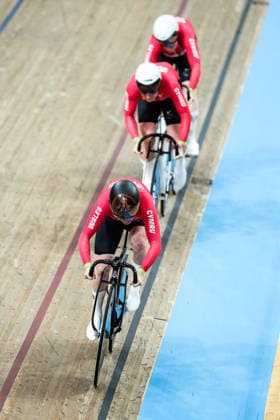 Glasgow 2026 Commonwealth Games Picture by Alex Whitehead SWpix.com - 30 07 2026 - Glasgow 2026 Commonwealth Games - Track cycling, Rad, Radsport, Bahnrad, Bahn and Para Track Cycling - Sir Chris Hoy Velodrome, Glasgow, Scotland - Women s Team Sprint Qualifying - Lowri Thomas, Emma Finucane, Rhian Edmunds of Wales Glasgow Sir Chris Hoy Velodrome Scotland Copyright: x xSWpix.comx(t axPhotographyxHubxLtd)xAlexxWhitehead SWpix.comx SWP-3030-16041