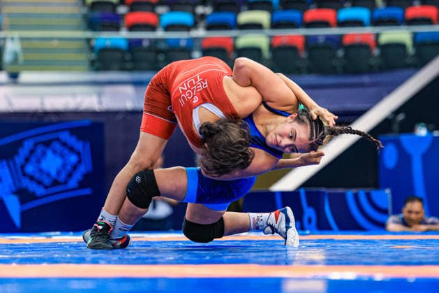 U17, U 17 Wrestling World Championships 53kg WW - Alejandra Serrano Roa (COL) df. Rahma Rezgui (TUN) *** U17 Wrestling World Championships, 53 kg, WW: Alejandra Serrano Roa (COL) def. Rahma Rezgui (TUN) Copyright: xUnitedxWorldxWrestlingx xAmirrezx UWW-U17-WC-BAKU-2026