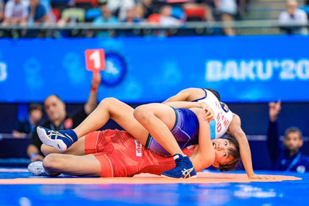U17, U 17 Wrestling World Championships 40kg WW - Natsumi Sasaki (JPN) df. Rohini Khanu Devba (IND) *** U17 Wrestling World Championships, 40 kg Open Weight: Natsumi Sasaki (JPN) defeated Rohini Khanu Devba (IND) Copyright: xUnitedxWorldxWrestlingx xAmirrezx UWW-U17-WC-BAKU-2026