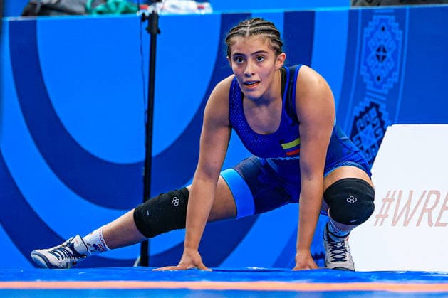 U17, U 17 Wrestling World Championships 53kg WW - Alejandra Serrano Roa (COL) *** U17 Wrestling World Championships, 53 kg, WW: Alejandra Serrano Roa (COL) Copyright: xUnitedxWorldxWrestlingx xAmirrezx UWW-U17-WC-BAKU-2026