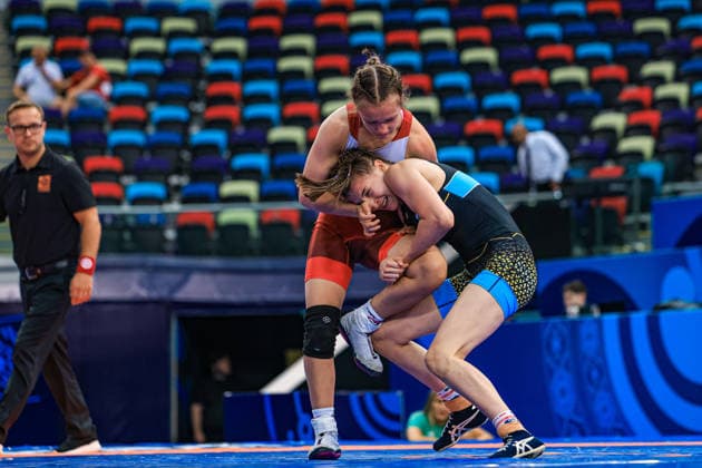 U17, U 17 Wrestling World Championships 53kg WW - Valeria Dmitrievna Stancheva (BUL) df. Sofiia Akchurina (RUS) *** U17 Wrestling World Championships, 53 kg WW: Valeria Dmitrievna Stancheva (BUL) def. Sofiia Akchurina (RUS) Copyright: xUnitedxWorldxWrestlingx xAmirrezx UWW-U17-WC-BAKU-2026