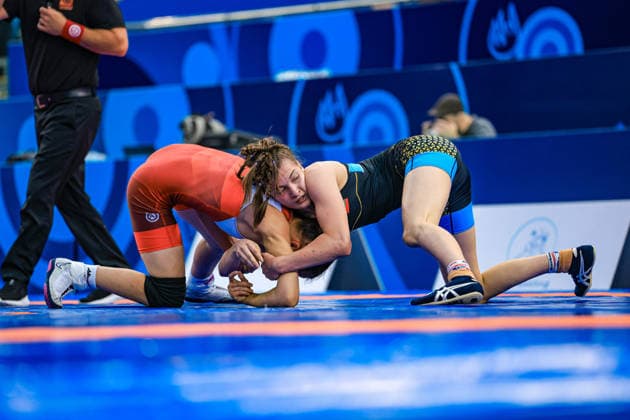 U17, U 17 Wrestling World Championships 53kg WW - Valeria Dmitrievna Stancheva (BUL) df. Sofiia Akchurina (RUS) *** U17 Wrestling World Championships, 53 kg WW: Valeria Dmitrievna Stancheva (BUL) def. Sofiia Akchurina (RUS) Copyright: xUnitedxWorldxWrestlingx xAmirrezx UWW-U17-WC-BAKU-2026