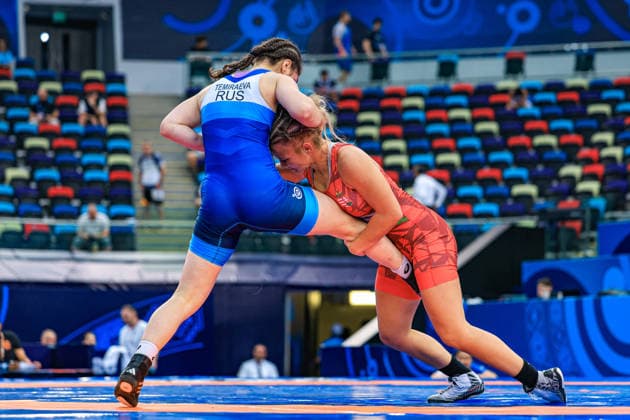 U17, U 17 Wrestling World Championships 61kg WW - Kamila Temiraeva (RUS) df. Zea Balazs (HUN) *** U17 Wrestling World Championships, 61 kg WW: Kamila Temiraeva (RUS) def. Zea Balazs (HUN) Copyright: xUnitedxWorldxWrestlingx xAmirrezx UWW-U17-WC-BAKU-2026