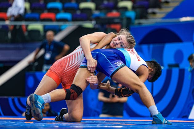 U17, U 17 Wrestling World Championships 61kg WW - Landri Paige Von Gonten (USA) df. Avanshika Avanshika (IND) *** U17 Wrestling World Championships, 61 kg WW: Landri Paige Von Gonten (USA) def. Avanshika Avanshika (IND) Copyright: xUnitedxWorldxWrestlingx xAmirrezx UWW-U17-WC-BAKU-2026