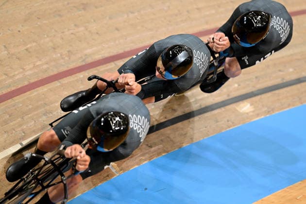 COM26 Track cycling, Rad, Radsport, Bahnrad, Bahn Team New Zealand compete during the Men™s 4000m team Pursuit Qualifying at the Glasgow 2026 Commonwealth Games at the Sir Chris Hoy Velodrome in Glasgow, Scotland, Thursday, July 30, 2026. ( NO ARCHIVING, EDITORIAL USE ONLY Glasgow United Kingdom  Copyright: xDEANxLEWINSx 20260730136288281167